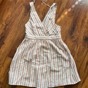 ZARA Stripe Mini V Neck Dress -Small